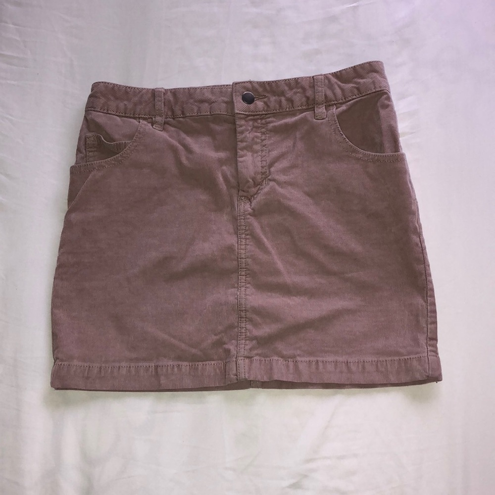 light pink urban outfitters corduroy skirt